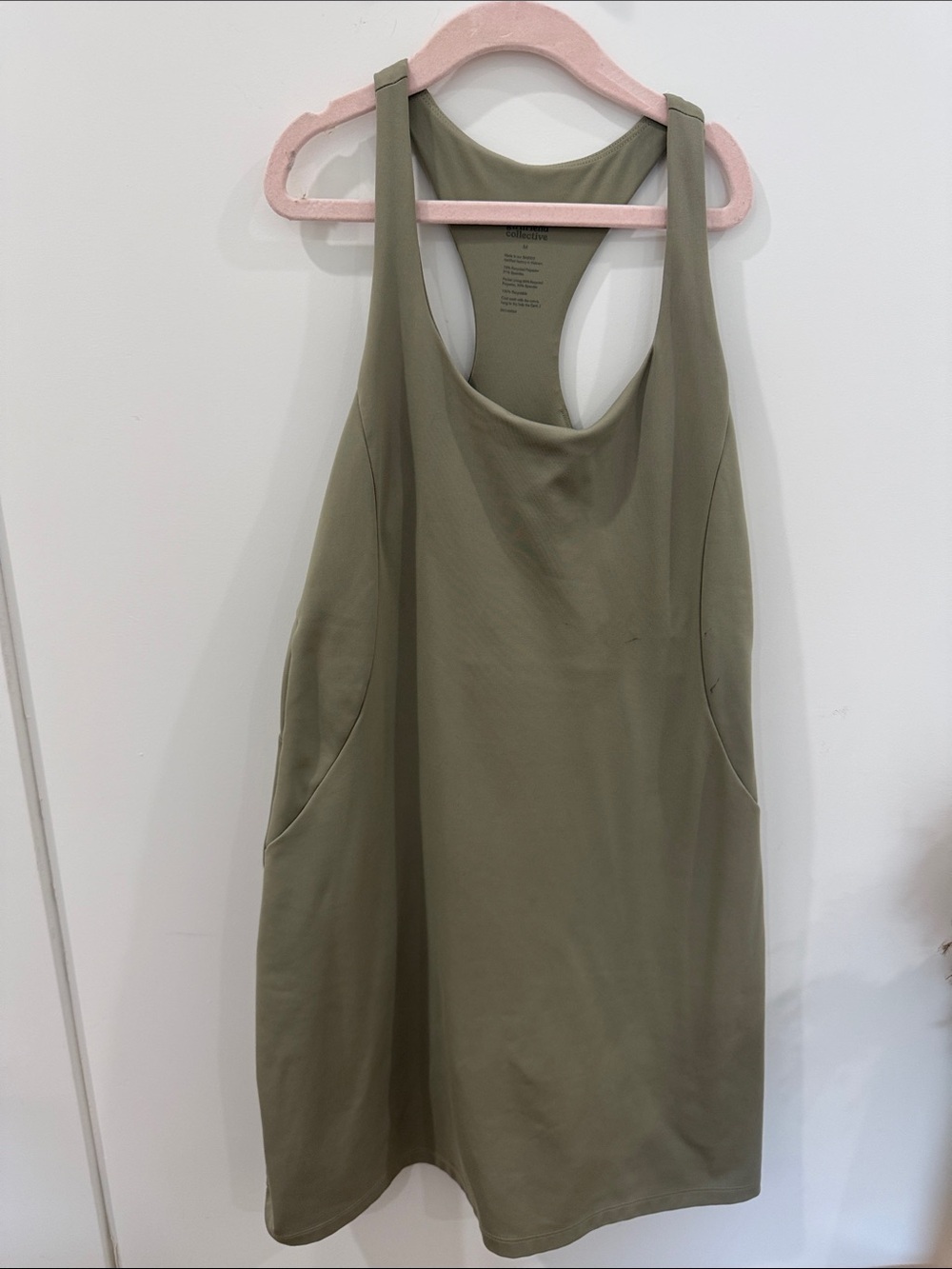 girlfriend collective olive tank dress - muted green